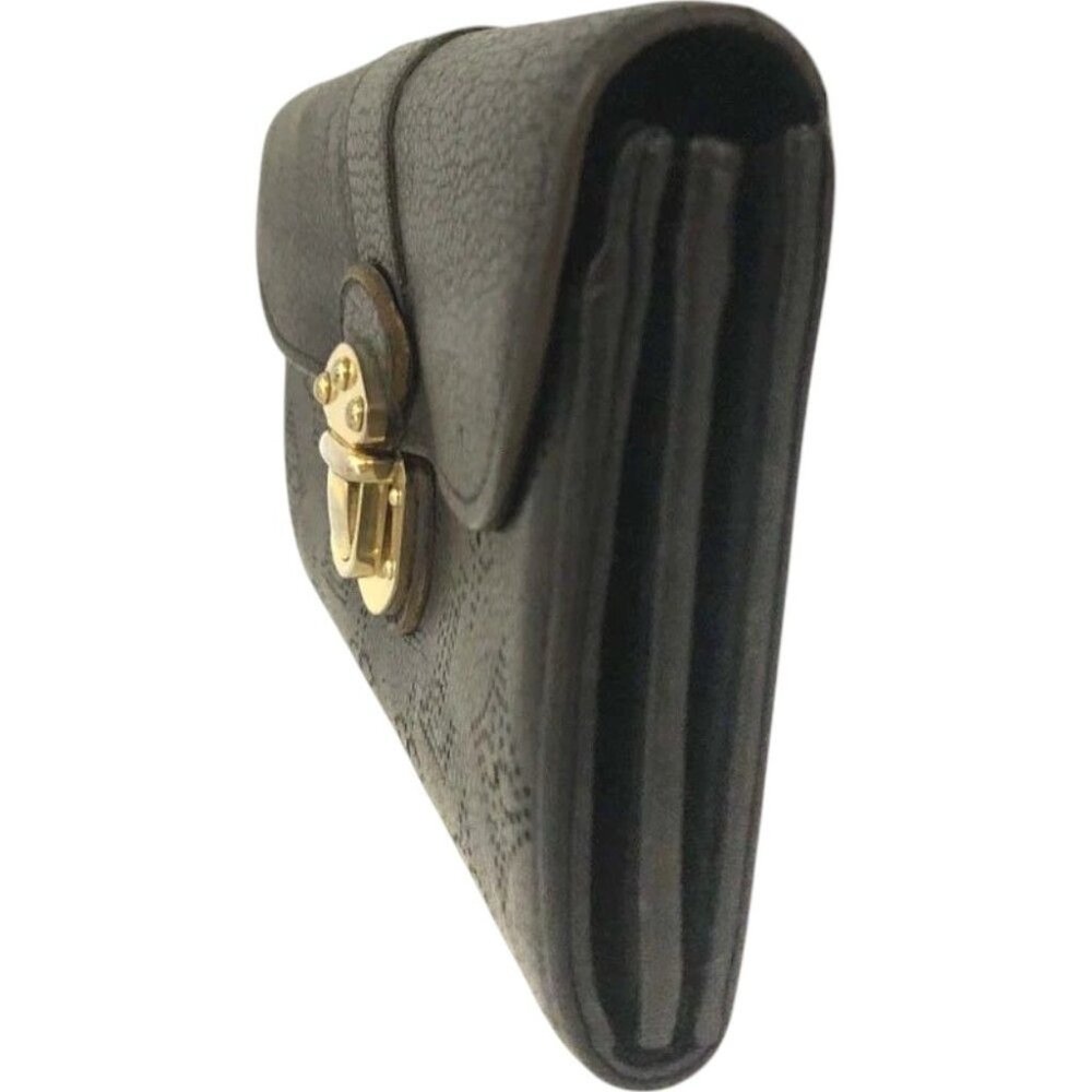 979236BX (L3) Authentic Louis Vuitton Wallet Long Black Monogram Mahina Luxury V - Picture 3 of 9